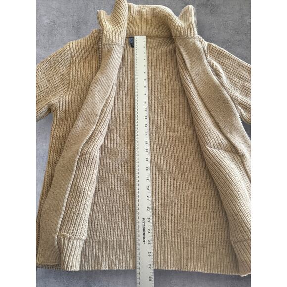Vtg Pendleton Shetland Wool Sweater Zip Cardigan Mens L USA Chunky Knit Grandpa - Picture 5 of 10